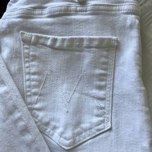 MOTHER Denim Hustler Ankle Fray in White - size 28. Like new!!